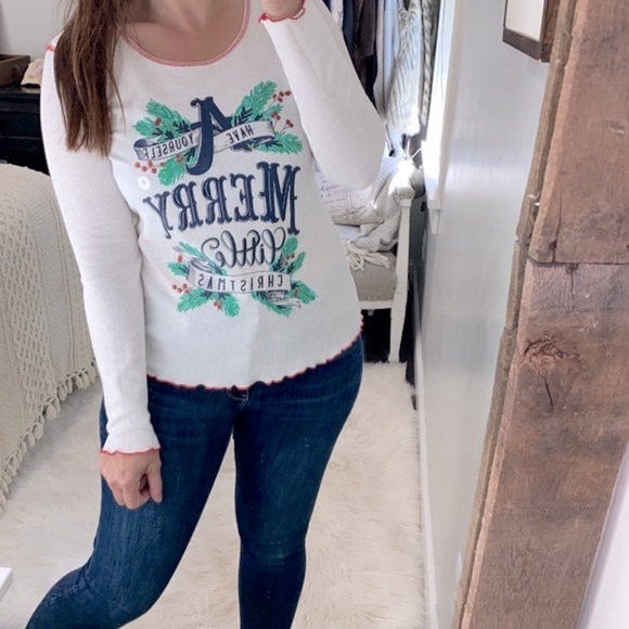 Merry Christmas thermal top size small new without tags - Picture 1 of 6